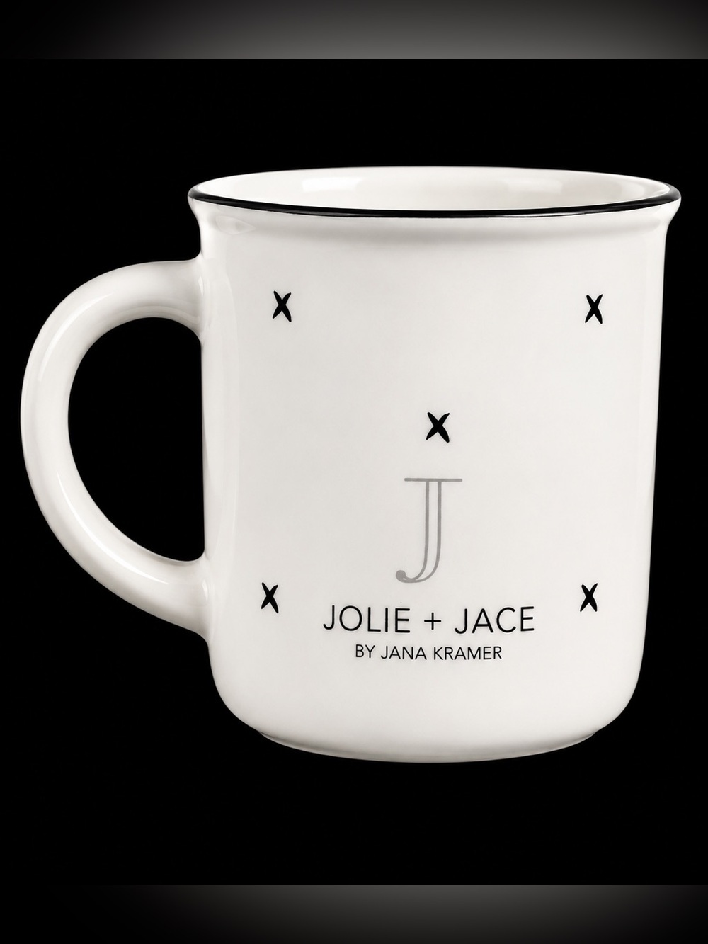 White Ceramic Monogram 'J' Mug